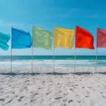 Beach flags warning system