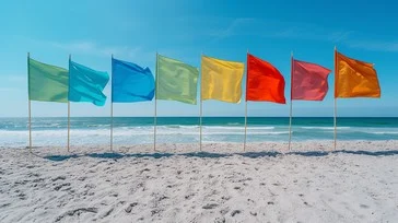 Beach flags warning system